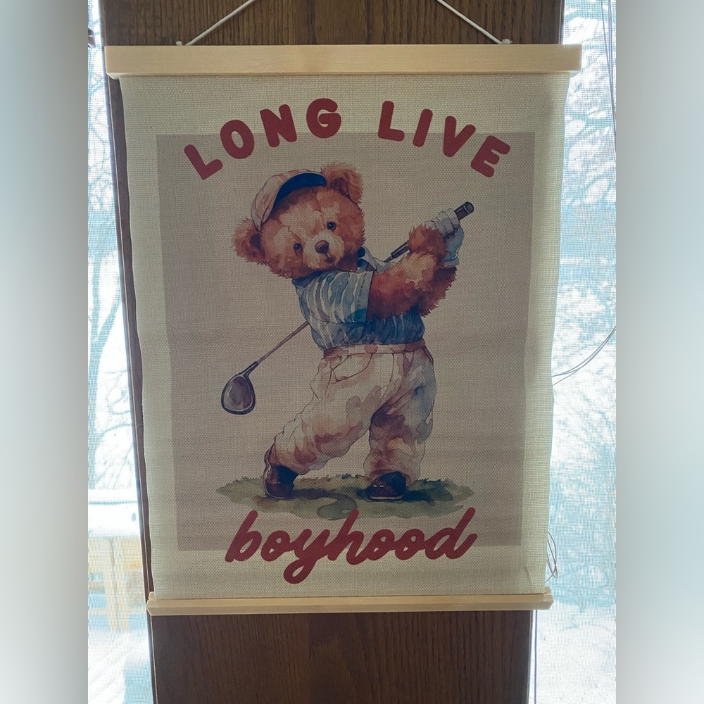 Vintage Bear Golf Wall Hanging - Long Live Boyhood